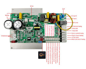 وحدة تحكم مضخة حرارية كهربائية للماء الساخن للاستخدام التجاري، ضاغط عاكس تيار مستمر، فئة كفاءة الطاقة، لوحة دوائر مطبوعة تويا - Product Image 2