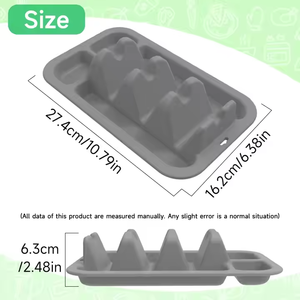 Lebensmittel qualität Silikon Taco Platten halter Hitze beständiger Silikon Serviert ablett Stand Taco Rack Mit Trennwänden Wieder verwendbarer Taco Halter - Product Image 4