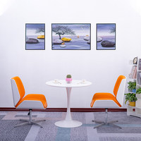 Ensemble table et chaises de réception de bureau en bois moderne, taille personnalisée, mobile, circulaire 80 cm, mobilier de conférence de qualité professionnelle, livraison gratuite