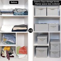Panier de collecte de capacité en polyester avec poignée pour placard garde-robe stockage boîte de rangement en tissu à linge