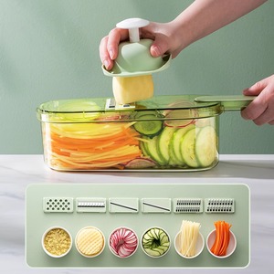 Affettaverdure Multifunzione in Acciaio Inox, Grattugia e Trituratore Manuale per Uso Domestico, Ideale per Julienne - Product Image 3