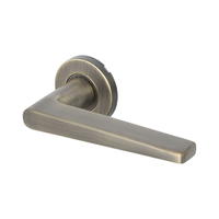 Poignée de porte intérieure moderne et élégante en acier inoxydable, finition laiton antique, avec rosette ronde