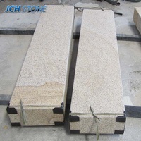 G682 escalier en granit jaune buisson martelé extérieur jardin beige bloc marches en pierre