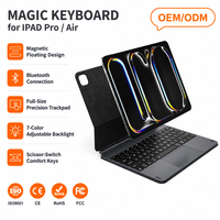 Clavier magique sans fil pour iPad Air 10,9 pouces 4 5 6 7 & iPad Pro 11 2022 avec pavé tactile multi-touch et rétroéclairage 7 couleurs, étui folio