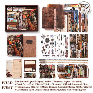 Kit <span class=keywords><strong>de</strong></span> Suministros para Scrapbooking con Estética Vintage - Caja <span class=keywords><strong>de</strong></span> Regalo para Coser, Diario con Cubierta <span class=keywords><strong>de</strong></span> Papel, Papel para Scrapbooking Rosa, Cuaderno A6 con Cuadrícula - Product Image 6