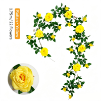Guirlande de roses artificielles en soie, faite à la main semi-automatiquement, pour décoration de balcon, intérieur et plafond, toutes saisons, Chine