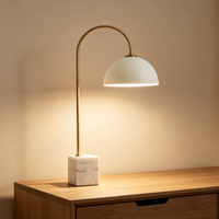 Lampe de table moderne en fer et marbre avec ampoule à filament E27, lampe de chevet, lampe de bureau, service d'installation, garantie de 2 ans