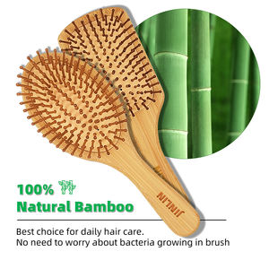 Cepillo de madera para masaje del cuero cabelludo, masajeador para el cuero cabelludo, cepillo profesional de bambú, muestra gratis - Product Image 3