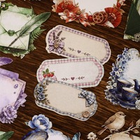 20 Lembar Catatan Tempel Per Paket Koleksi Alat Tulis Bunga dengan Bingkai Bergaya Vintage untuk Dekorasi dan Latar Belakang DIY Buatan Tangan