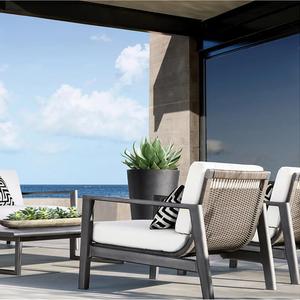 <span class=keywords><strong>2025</strong></span> nuevo ocio clásico teca individual jardín sofá ratán tejido sofá conjunto muebles de exterior Casual mesa de centro Muebles al aire libre