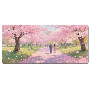 Cao Su Tự Nhiên Chất Liệu Polyester Bề Mặt Không Trượt Cơ Sở Cao Su Màu Hồng Hoa Anh Đào In Chuột Pad Cho Văn Phòng Nhà Nghiên Cứu Chơi Game - Product Image 2