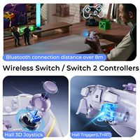 Manette de jeu sans fil avec double coque, joystick et gâchettes à effet Hall, éclairage RGB pour Switch/Switch 2/PC/Android/iOS/Tesla EV
