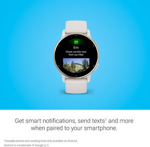 Reloj Inteligente <span class=keywords><strong>Garmin</strong></span> Vvoactive 5 con GPS, Salud y Bienestar, Pantalla AMOLED, 11 Días de Autonomía, Caja de Cerámica Color Marfil, Resistente al Agua 5 ATM, 24/7 - Product Image 6