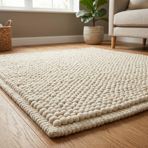 Tapis rectangulaire fait main en laine et acrylique HARI ENTERPRISES, poils moyens, antidérapant, motif horizontal moderne, pour salon - Product Image 4