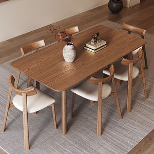 Tavolo <span class=keywords><strong>da</strong></span> Pranzo Rettangolare Moderno di Lusso in Legno Massello Stile Nordico con Set di 4-6 Sedie - Arredamento Classico per <span class=keywords><strong>Cucina</strong></span> e Sala <span class=keywords><strong>da</strong></span> Pranzo - Offerta Imperdibile - Product Image 4