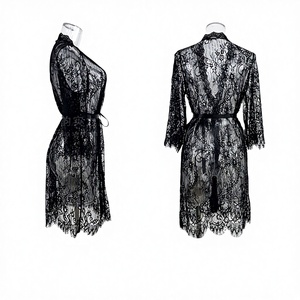 Ensemble de lingerie 2 pièces en tissu éponge respirant à fleurs pour femmes rondes, avec <span class=keywords><strong>robe</strong></span> de nuit sexy en dentelle - Product Image 6
