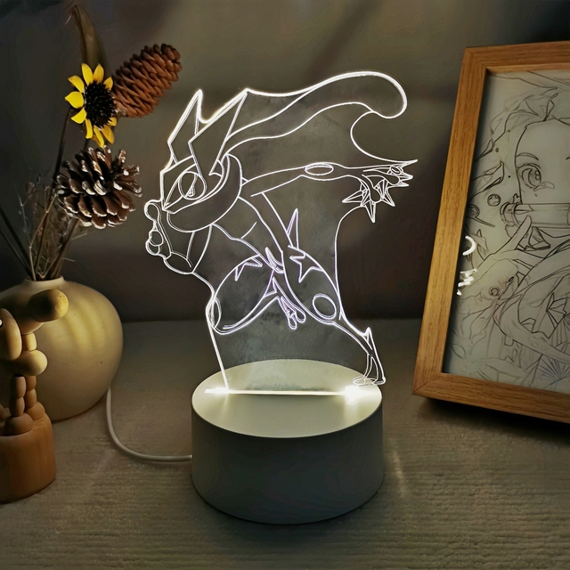 Wholesale Price 3D Anime Lamp Custom Logo Option 16 Color Remote Control Decorative Night Light for Bedroom Desktops