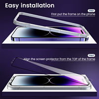 Protector de Pantalla de Vidrio Nano Híbrido Transparente HD Suave de Cobertura Total Antirrayas Ultrafino 2.5D con Alineación Automática para iPhone 17 18