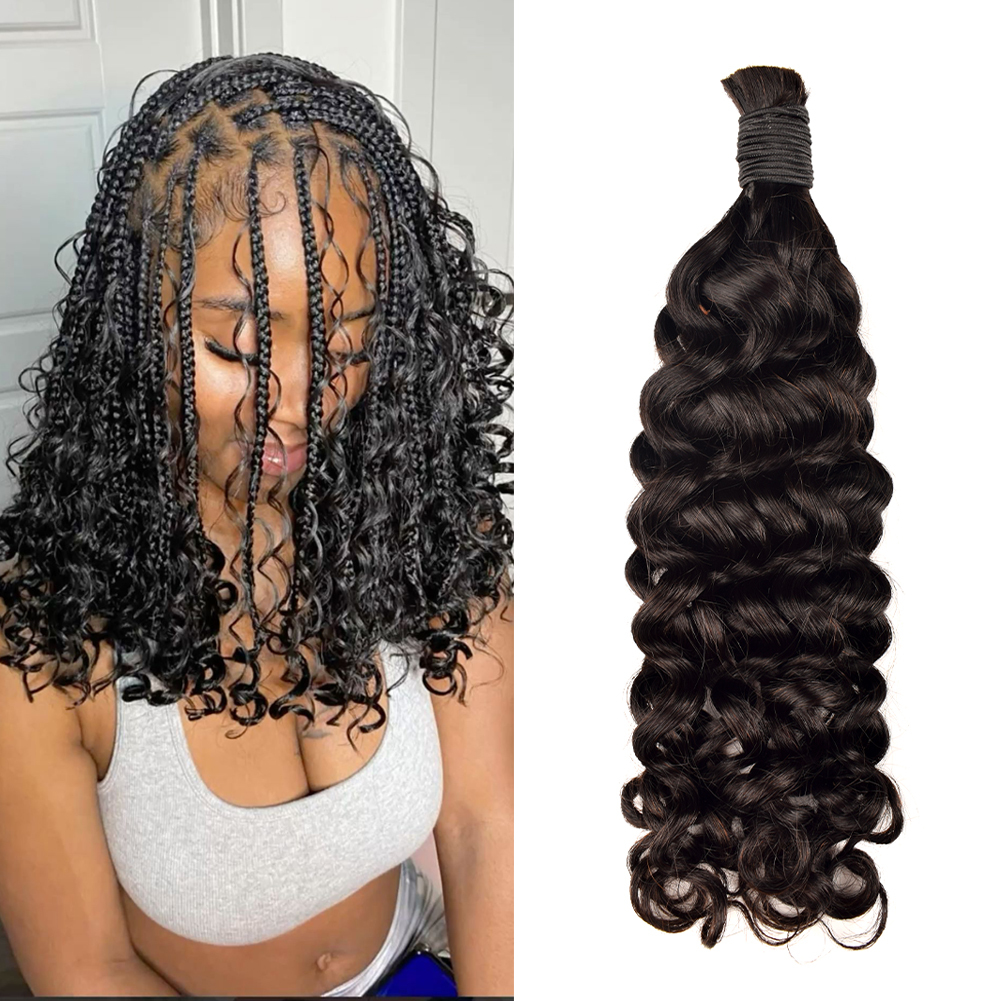 Vast Hair Official - KAMA 100% Human Hair Extensions Curly Boho Braids Bulk Human Hair Bundles for Black Women