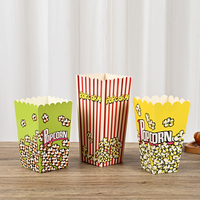 Emballage de Popcorn Personnalisé en Gros à Usage Unique avec un Nouveau Design. Boîte en carton classique pour popcorn de qualité alimentaire pour les fêtes.