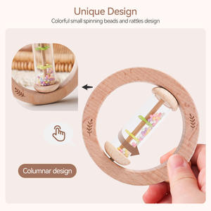 Giocattoli a sonaglio in legno Montessori per bambini giocattolo educativo musicale giocattolo per la coordinazione degli occhi della mano neonato giocattolo sensoriale - Product Image 4