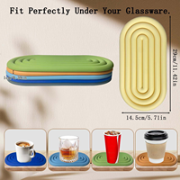 Sous-verre en silicone de qualité alimentaire résistant à la chaleur avec logo personnalisé, antidérapant, pour café, thé, table, OEM ODM