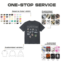 Camiseta Premium de Alta Calidad OEM ODM Estilo Hip Hop, Corte Holgado, Teñida con Pigmentos, Retro, Lisa, de Lujo, Corte Cuadrado, 280GSM, Fábrica de Shenzhen