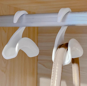 <span class=keywords><strong>Ceinture</strong></span> écharpe en plastique blanc et noir suspendu femmes sac à main organisateur de stockage cintre - Product Image 1