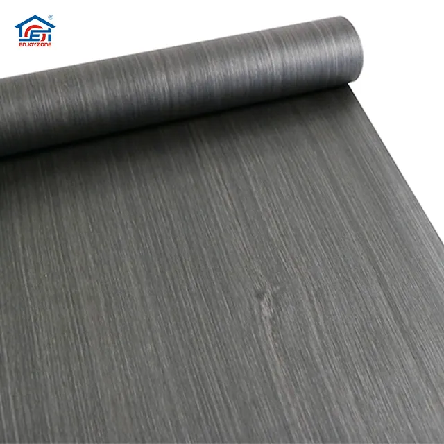 Black Waterproof Wood Wallpaper Self Adhesive Contact Paper Decorative Film For Doors Cabinet Desktop