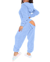 Combinaison personnalisée avec logo, couleur unie, adorable, pyjama taille plus, vêtements de nuit pour femmes, pyjama en peluche pour adultes