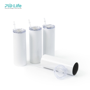 PYD Life En gros Gobelet isotherme 20oz en acier inoxydable, fin, sans soudure, droit, vierge pour sublimation, personnalisable avec logo, avec couvercle et paille - Product Image 4