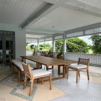 Ensemble de salle à manger de style moderne, table et chaises en bois pour restaurant, jardin, cour, ensembles de meubles en bois personnalisés