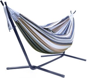 Support de hamac double d'intérieur Woqi, lit de hamac réglable pour deux personnes avec structure en acier, très populaire, portable, pour adultes, pratique pour l'extérieur - Product Image 1