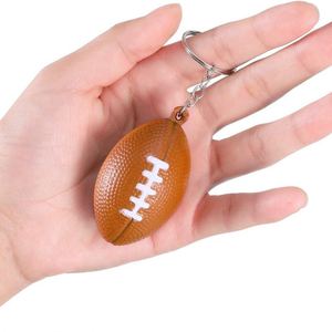 Logo Pu Foam Keychain <b>Mini</b> Rugby Ball Stress Reliever <b>Keyring</b> Custom Color Promotional Gifts - Product Image 4