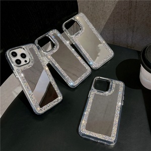 เคสโทรศัพท์มือถือกันกระแทกมุม 3 มิติ ประดับคริสตัลเพชร ดีไซน์หรูหรา เคลือบเงา สำหรับ iPhone 11 12 13 14 15 16 Pro Max - Product Image 1