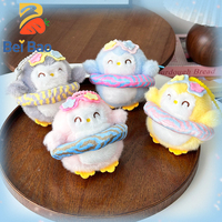 Gantungan Kunci Boneka Penguin Lucu 4 Inch dengan Pelampung, Logo Custom, Label Pribadi, Seri Musim Panas untuk Hadiah Mesin Cakar