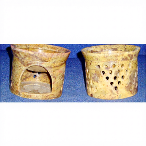 Brûleurs d'huiles aromatiques en pierre savonneuse indienne, faits à la main et durables, pour la décoration intérieure - Product Image 1