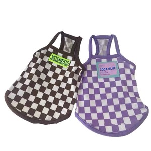 Coca Blue Pet Halter Top Purple Plaid Breathable Summer <b>Clothes</b> <b>For</b> <b>Small</b> Medium <b>Dogs</b> - Product Image 4