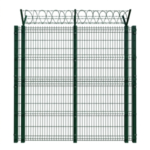 Valla de seguridad de malla soldada curva de alta resistencia con doblado 3D, sistema de postes Peach, <span class=keywords><strong>barrera</strong></span> metálica con recubrimiento de PVC para perímetro - Product Image 1