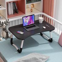 Goedkope kleine opvouwbare MDF laptoptafel voor studenten in de slaapzaal met opbergvak en multifunctioneel ontwerp
