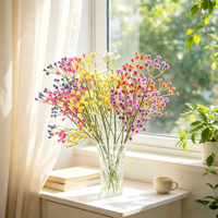 Fleurs artificielles de Gypsophile en gros, multicolores, pour cadeaux et décorations de mariage