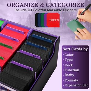 3800 + giao dịch Thẻ lưu trữ hộp da từ đóng cửa thẻ boong hộp lưu trữ hộp cho Yugioh với đầy màu sắc ngăn - Product Image 3