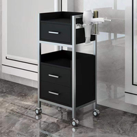 Chariot de coiffure commercial moderne en fer de haute qualité à 4 roues, écologique, durable, stable et facile à déplacer pour salon de beauté et salle de bain