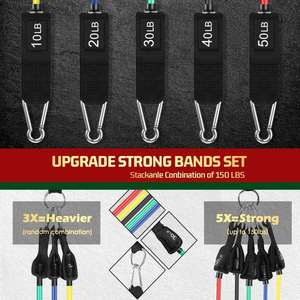 Bandes de résistance pour l'entraînement, bandes d'exercice avec poignées pour hommes et femmes, équipement de fitness et d'entraînement de force pour la maison - Product Image 6