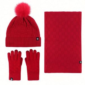 Wholesale Unisex Business Winter <b>Hats</b> Custom Logo Knitted Gorras High Quality Thick <b>Warm</b> Gloves Scarf Sets Pom Beanie <b>Hat</b> - Product Image 2