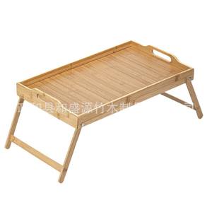 Mesa plegable para dormitorio, con bandeja de bambú y madera, bandeja rectangular personalizada para té y aperitivos, ideal para hoteles. - Product Image 1