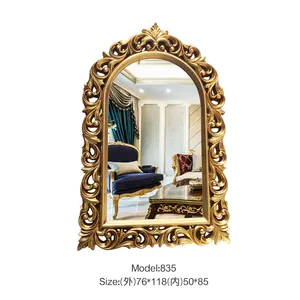 Домашний декор французское античное Золотое серебряное зеркало барокко ретро классический стиль настенное винтажное зеркало