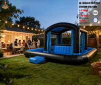 Tente de bar gonflable commerciale 7x7m en PVC 0,9 mm avec piscine, pub Tiki géant pour location événementielle