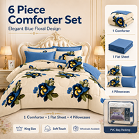 En stock, ensemble de couette 6 pièces, taille king, ensemble de literie en microfibre, vente en gros