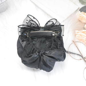 Ruban coréen fleur Tulle nœud papillon épingles à cheveux nœud <span class=keywords><strong>chignon</strong></span> filet Snood pince à cheveux accessoires de cheveux pour femmes coiffes de <span class=keywords><strong>mariage</strong></span> - Product Image 3